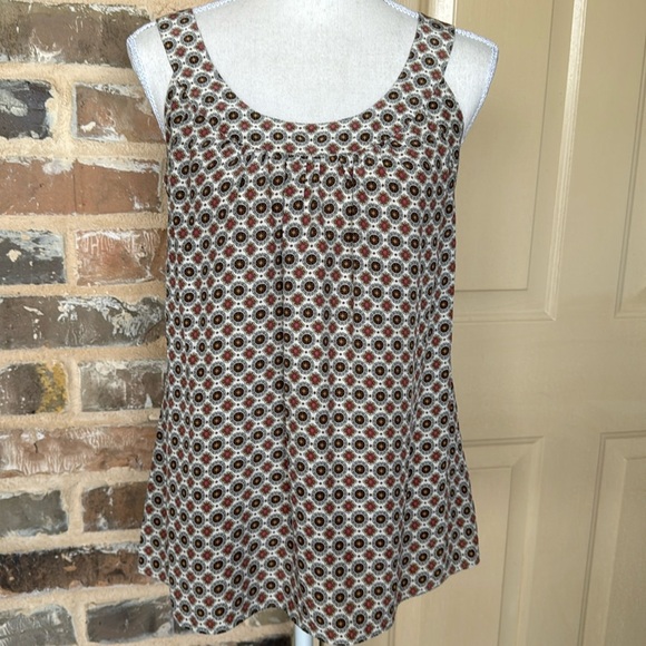 Vintage Harold’s 100% Silk Dotted Paisley Halter Tank Top Cream Tan Red Sz S - Picture 4 of 13